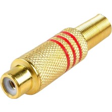 Motorobit Rca Metal Dişi Konnektör - Kırmızı