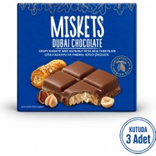 Miskets Sütlü Çikolatalı Fındık Dolgulu Dubai Çikolatası 100 gr x 3 Adet