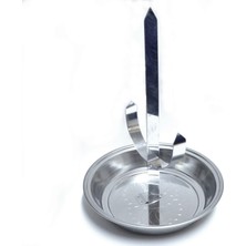 Gümüş Renkli Gürkan Tenekede Tavuk Pişirme Aparatı 33 cm Çelik Malzeme ile Pratik Kullanım