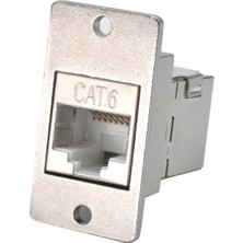 Motorobit Cat6 RJ45 Dişi Panel Tipi Konnektör Gümüş - Scat6-C
