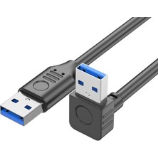 Motorobit USB 3.0 Erkek-Erkek Aşağı Açılı Data ve Şarj Kablosu - 50CM