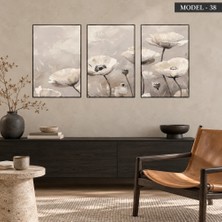 Akıllı Kağıt Yapışkanlı Keçe Tablo - Poster Çiçek (Model- 38)