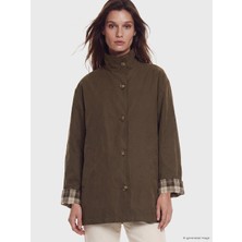 Lc Waikiki Yeni Sezon Kahverengi Oversize Gabardin Kadın Trençkot