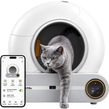 Haustier MSP-01 Akıllı Otomatik Kedi Tuvaleti, App Kontrol, 65LT Hazne, 9lt Çöp Haznesi, Iyonizer Koku Giderici