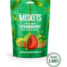 Miskets Belçika Çikolatalı Matcha Kaplı Kurutulmuş Çilek  80gr x 3 adet