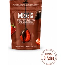 Miskets Bitter Çikolata Kaplamalı Çilek 80 gr x 3 Adet