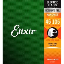 Elixir 045-105 Nanoweb Ex Long Bas Gitar Teli (14087)