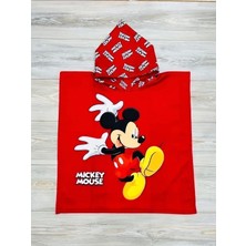 Neat Kids Mickey Mouse Kapüşonlu Çocuk Deniz Plaj Panço Havlu