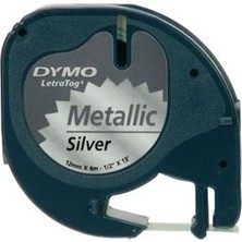 Dymo Gri Metalik Etiket 59429 - S0721730 12 mm x 4 m Etiket Makinesi İçin Sarf Malzemeler