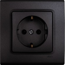 Viko Gece Siyahı Topraklı Priz Çerçevesiz Elektrik Prizi Modern Tasarım Yüksek Dayanıklılık
