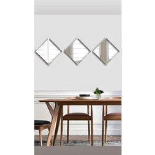 Enc Home 3'lü Kare Dekoratif Ayna Akrilik Malzeme ile Çift Taraflı Tasarım 30X30 cm