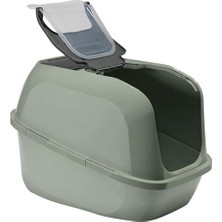 Moderna Mega Deluxe Kapalı Kedi Tuvaleti Açık Gri 65,8X48,6X45,8 cm