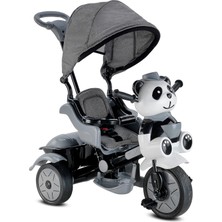 Babyhope 127 Lıttle Panda Lüks Üç Teker Kontrollü Bebek Bisikleti Gri
