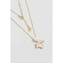 So CHIC Lotus İncisi 18 Ayar Sarı Altın Kaplama 45 Cm Gümüş Kolye