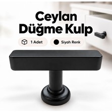 Badem10 Ceylan Düğme Kulp Siyah Metal 1 Adet Modern Dolap Çekmece Mobilya Kulp Şık Dekoratif Tasarım