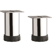 Tuğra Krom Metal Ayarlanabilir Pingolu Masa Ayağı 8 cm 4'lü Set Modern Tasarım