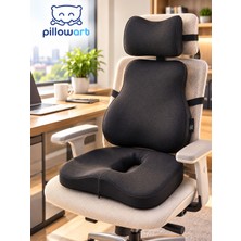 Pillowart Ortopedik Oturma Yastığı 3’lü Set – Omurga, Bel, Boyun ve Kuyruk Sokumu Destekli