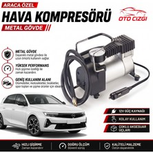 OtoÇizgi Opel Astra Lastik Hava Kompresörü - Çakmaklık Girişli Göstergeli Metal Gövdeli Oto Şişirme Pompası