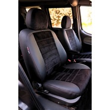 Otom Fiat Doblo 2010-2015 Araca Özel Koltuk Kılıfı London Design Siyah Siyah Füme