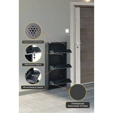 Arpelia Metal Ayakkabılık 3’lü Kilitli (Antrasit)