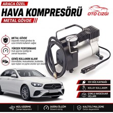 OtoÇizgi Mercedes-Benz E-Serisi  Lastik Hava Kompresörü - Çakmaklık Girişli Göstergeli Metal Gövdeli Oto Şişirme Pompası