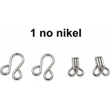 Terzi Market Agraf No:1 10 mm – 125 Adet Metal Kanca ve Göz Dikiş Agrafı - Nikel