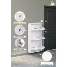 Arpelia Metal Ayakkabılık 3’lü Kilitli (Beyaz)