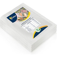 Klikal 15X20 cm 100 Adet Gofrajlı Tırtıklı Vakum Poşeti -Torbası Yüksek Kalite