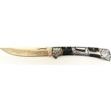 Columbia A3159-A Tiger Full Rivet Knife Manuel Çakı 24 cm Uzunlukta Çelik Sap ve Kurt Motifi İşlemeli