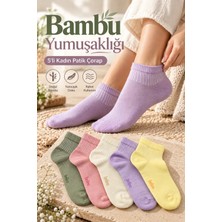 Belinoplus 5 Li Paket Pastel Renk Pamuklu Kısa Kadın Çorabı Kutulu Özel Seri