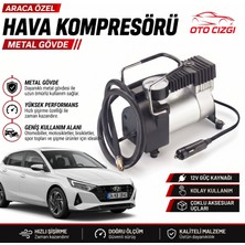 OtoÇizgi Hyundai I20 Lastik Hava Kompresörü - Çakmaklık Girişli Göstergeli Metal Gövdeli Oto Şişirme Pompası