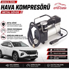 OtoÇizgi Hyundai Tucson Lastik Hava Kompresörü - Çakmaklık Girişli Göstergeli Metal Gövdeli Oto Şişirme Pompası