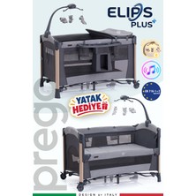 Prego Elips Plus Anne Yanı Park Yatak Oyun Parkı Sallanır Beşik Kolay Katlanır Aliminyum Kasa + Yatak Hediyeli