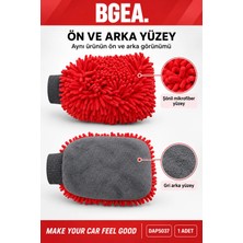 Bgea Premium Şönil Çift Katlı Mikrofiber Araç Yıkama Eldiveni Kırmızı 1 Adet