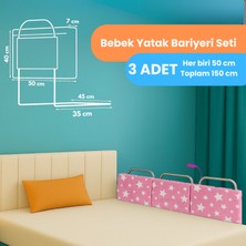 Yatella Yeni Nesil Yatak Bariyeri 50 x 40 cm Pembe Yıldız ( 3 Adet ) - Boyalı