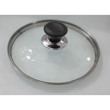 Oyks Cam Kapak Tencere Kapağı 22 cm Çelik Teflon Seramik Granit Uyumlu Şık Tasarım