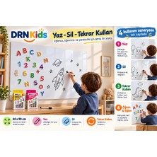 Drn Kids ve Eğitim Manyetik Özellikli ,yapışkanlı, 66 Parça Alfabe, 51 Parça Sayılar, 1 Adet Kalem Hediyesidir. 60*90CM Silinebilir