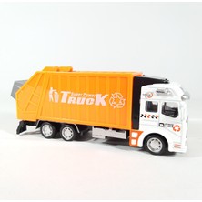 Armağan Oyuncak Çöp Kamyonu Çek Bırak Açılır Kasa Turuncu 22 cm Metal ve Plastik Malzeme
