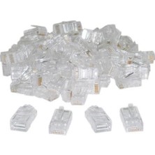 Alfais RJ45 Jack Cat5 İnternet Kablo Kablosu Ucu Konnektör 100 Adet Yüksek Performanslı Bağlantı