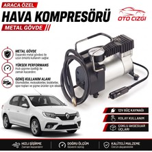 OtoÇizgi Renault Symbol Lastik Hava Kompresörü - Çakmaklık Girişli Göstergeli Metal Gövdeli Oto Şişirme Pompası