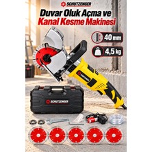 SCHUTZENGER RP-4000V Durvar Oluk Açma Makinesi Kanal Açma Makinesi 5 Bıçaklı 40MM Sarı Profesyonel