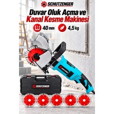 SCHUTZENGER SC-4000V Durvar Oluk Açma Makinesi Kanal Açma Makinesi 5 Bıçaklı 40MM Mavi Profesyonel