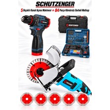 SCHUTZENGER TV-300 Darbeli Matkap Kömürsüz Vidalama Kanal Açma Duvar Delme Makinesi 5 Bıçaklı Mavi