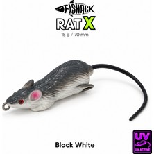 Silikon Fare - 15G 70MM - Fishack Ratx - Uv Boyalı - Black White