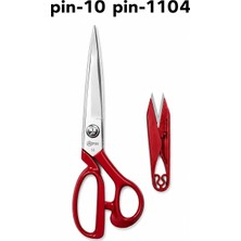Terzi Market Pin Kırmızı 10 No Profesyonel Terzi Makası 25 cm – Çıt Makas Hediyeli