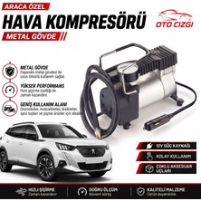 OtoÇizgi Peugeot 2008 Lastik Hava Kompresörü - Çakmaklık Girişli Göstergeli Metal Gövdeli Oto Şişirme Pompası