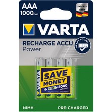 Varta 1000 mAh AAA Şarj Edilebilir Pil 1,2 V Ni-Mh Yüksek Performanslı Uzun Ömürlü