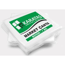Pack Karataş Büyük Boy Atlet Poşet 1 kg Plastik Malzeme 50 x 60 cm Desensiz Beyaz