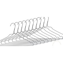 Balmy Ganteks 10'lu Metal Elbise Askısı Açık Gri Renk 2.2 mm Kalınlık Gömlek Askısı