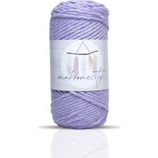 MakromeCity 3mm Taranabilir Lila Renkli Pamuk Makrome İpi 250 gr Geri Dönüşümlü Malzeme
